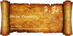 Heim Zsanett névjegykártya